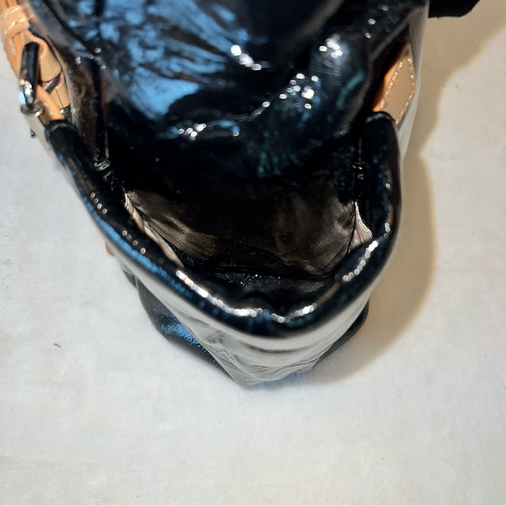 Storksak Black Patent Leather Kate Diaper Bag - Picture 4 of 15